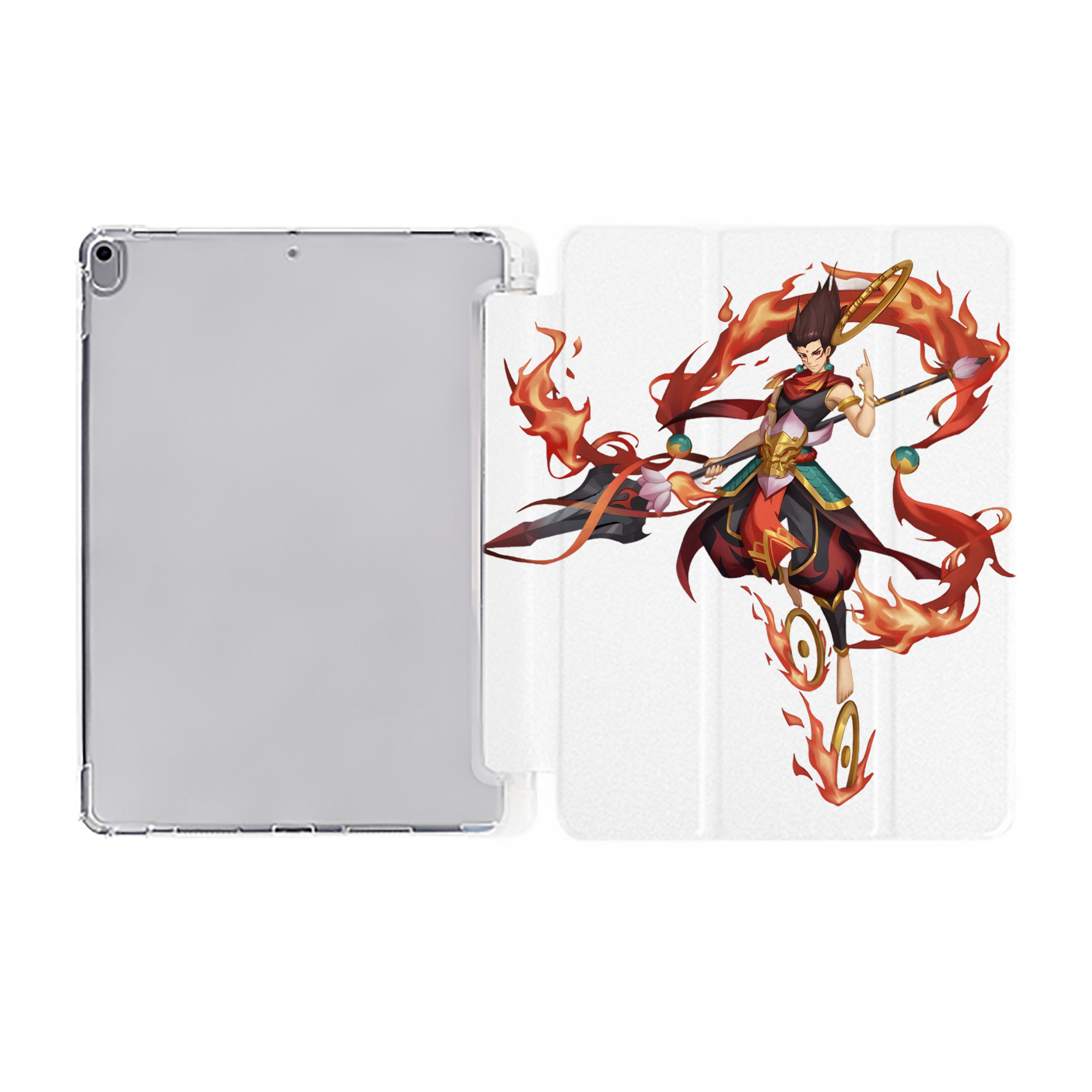 （画像用） Ne Zha 2 ナタ 魔童の大暴れ IPad ケース ペン収納付き 三つ折りスタンド PUレザー×シリコン 対応機種9.5/10.5/10.9インチ